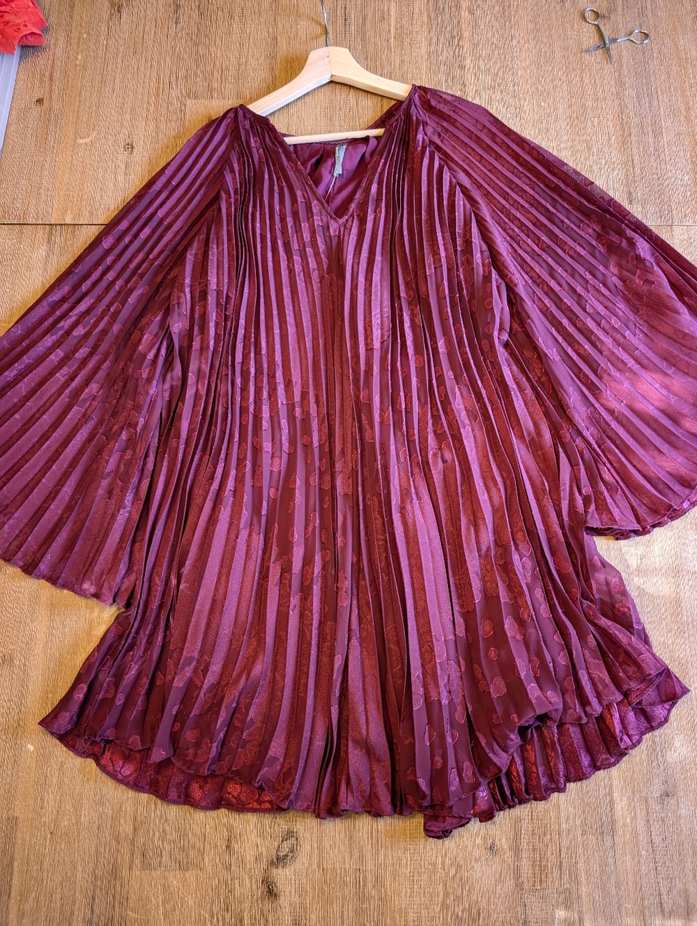 NWT Anthropologie Toulon Pleated Mini Dress in Plum - Size Small - Picture 12 of 16